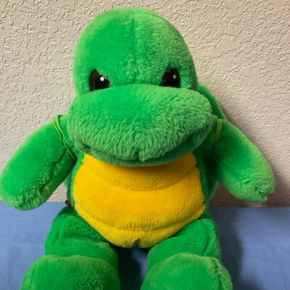 Build A Bear Workshop Plush Green Turtle with Detachable Shell